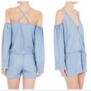 sass & bide Blue Laugh Loud Embroidered Romper